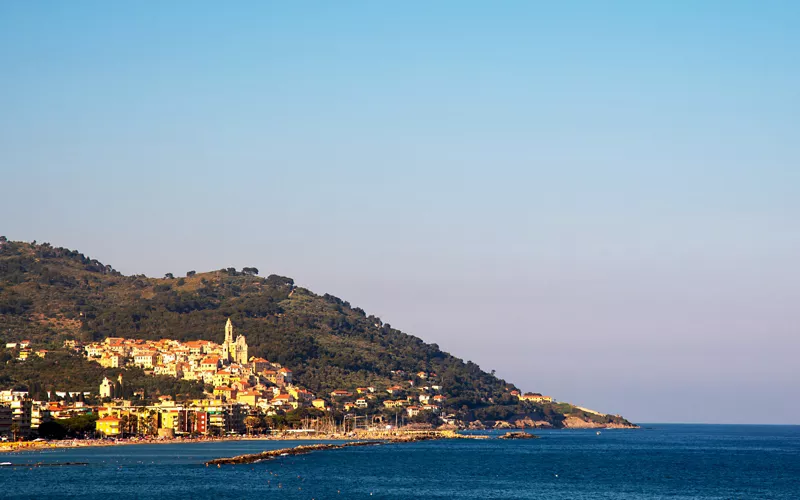 Coastal view of Capo Cervo in Liguria