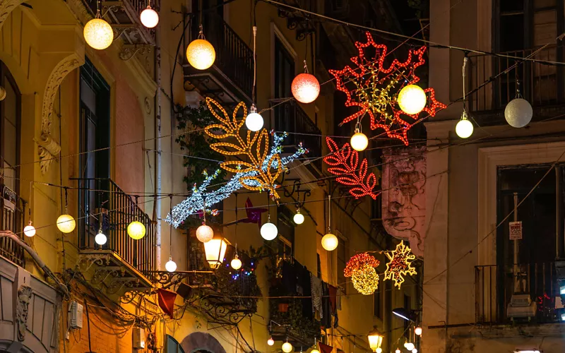 Christmas lights in Salerno