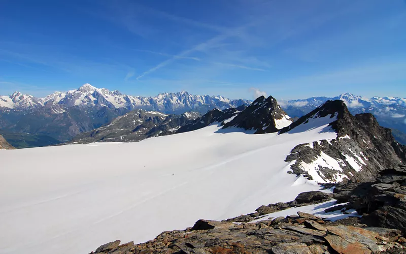 Der Rutor-Gletscher im Aosta-Tal