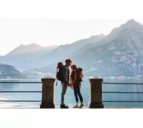 Couple of hikers in Lecco