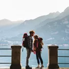 Couple of hikers in Lecco