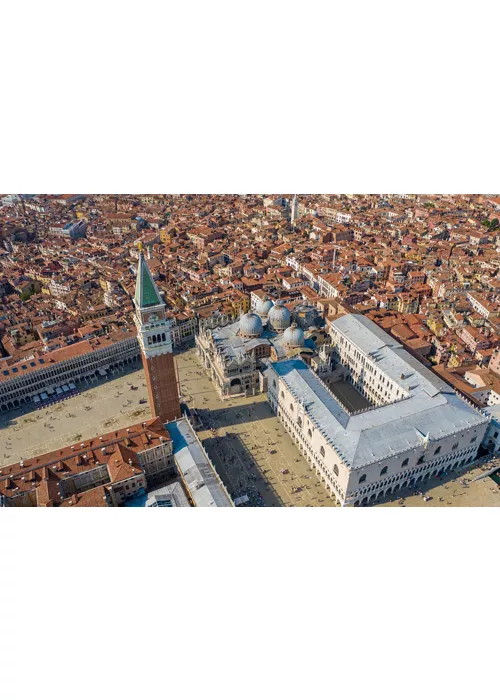 Aerial view of St. Mark's Square in Venice