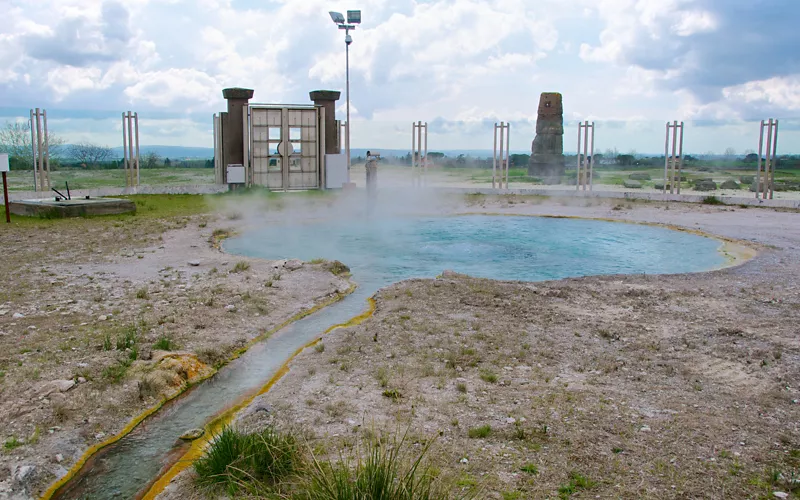 In Viterbo, surrounded by thermal springs and pools in the countryside