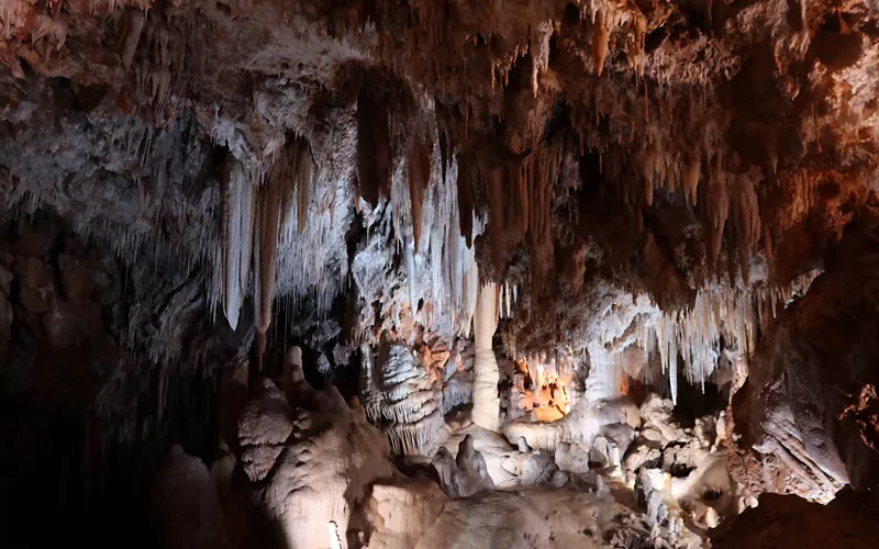 The interior of a cave