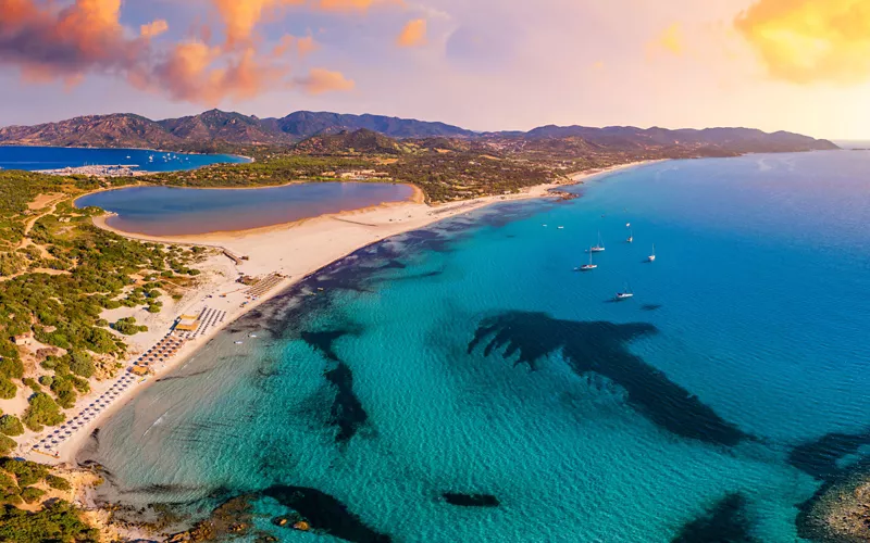 Capo Carbonara beach near Villasimius in Sardinia