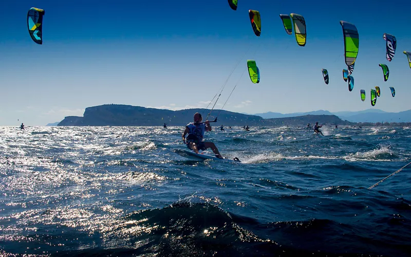 Sport und Freizeit am Strand von Poetto