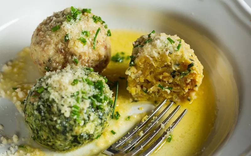 A dish of Trentino-South Tyrolean dumplings