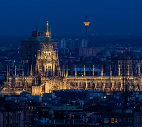 Milan Cathedral by night