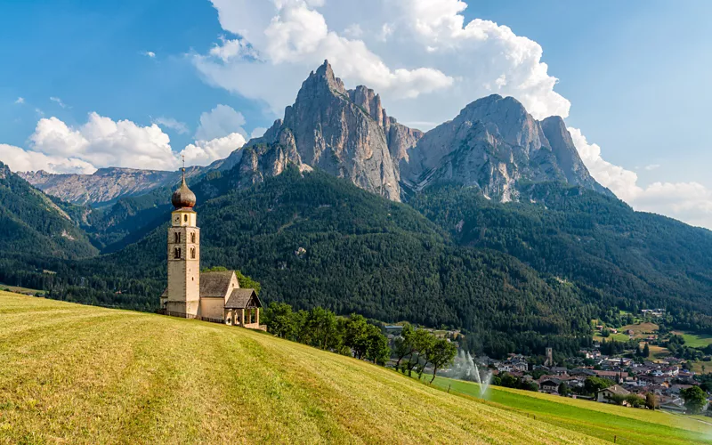 Castelrotto with a view of the Schlern