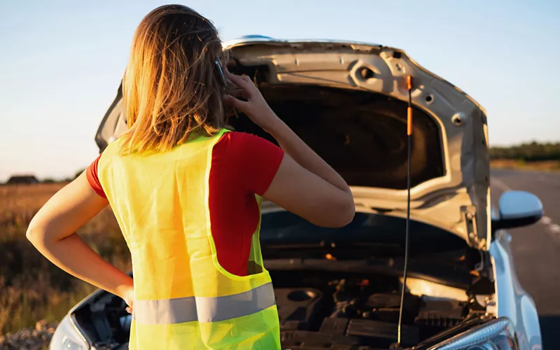 Girl wearing reflective vest