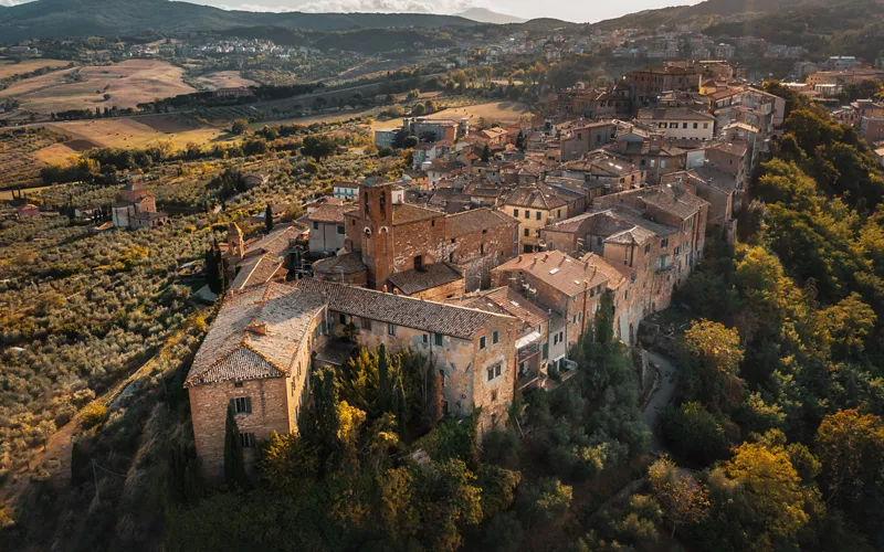 View of the city of Chianciano Terme in Tuscany