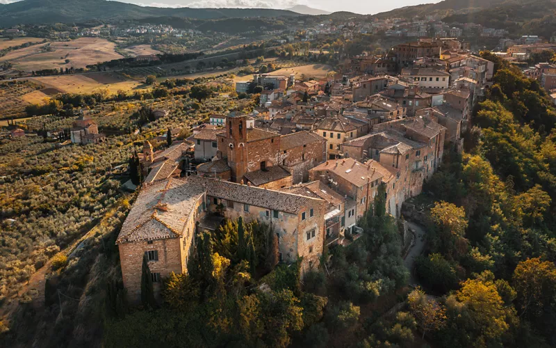 Vista de la ciudad de Chianciano Terme en Toscana