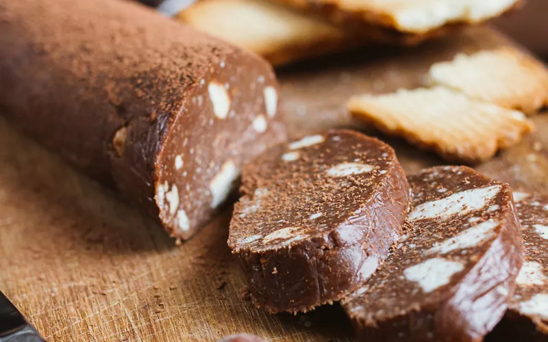 Salame del Papa, un dulce de chocolate del Piamonte