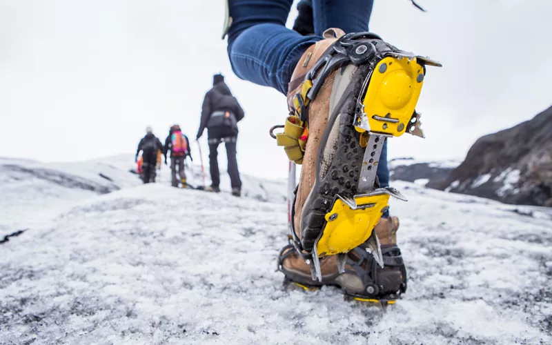 snowshoes and crampons