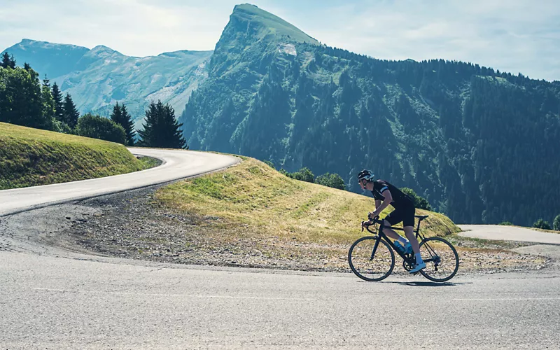 Road cycling: riding over alpine passes