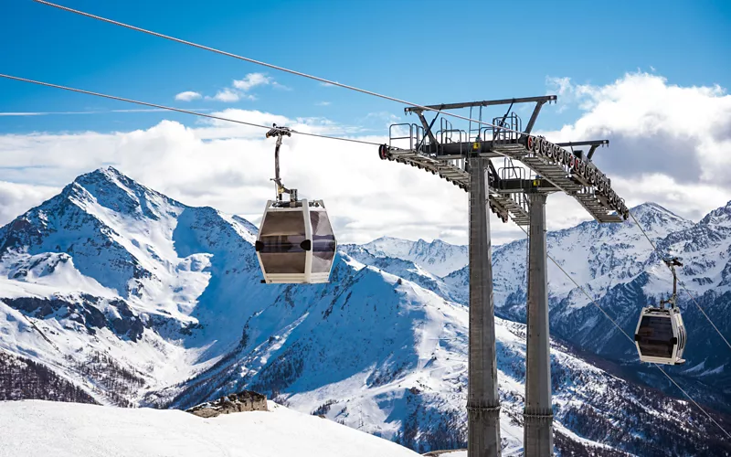 Cabin lift in the Vialattea ski area