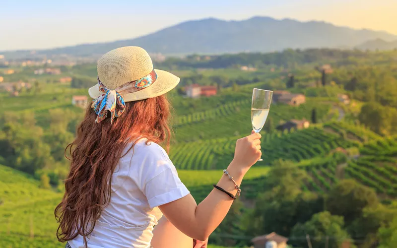 Zwischen Conegliano und Valdobbiadene, auf den Hügeln des Prosecco