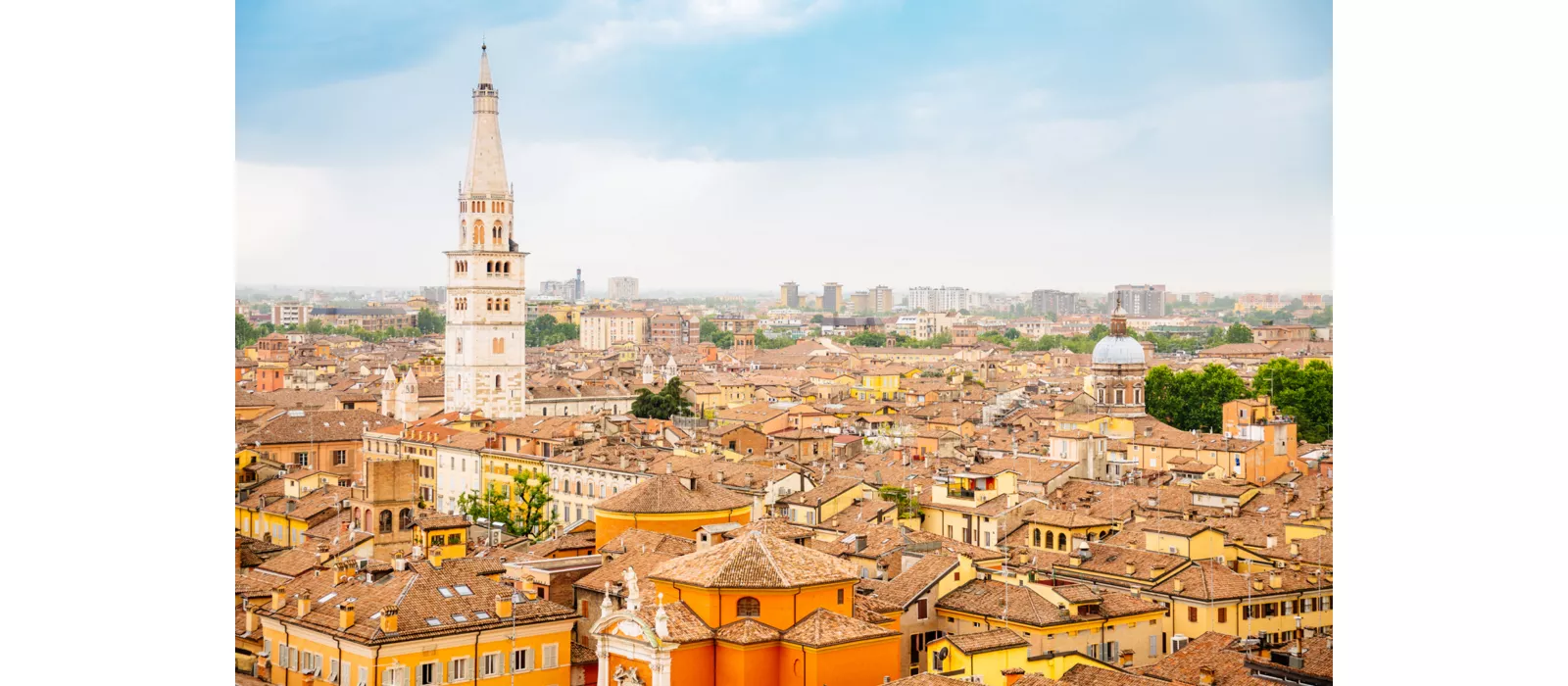 View of Ghirlandina Tower in Modena, Italy