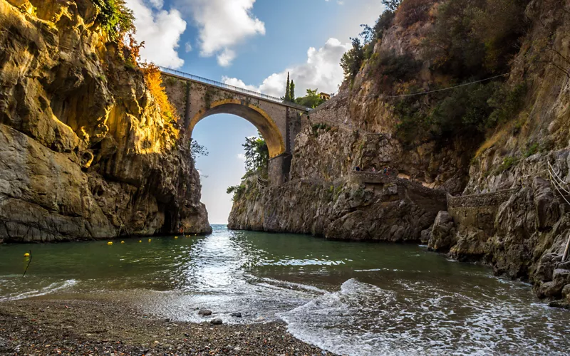 Amalfi coast is transformed into a painting