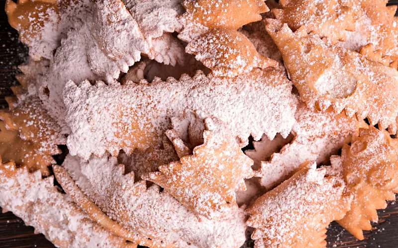 Chiacchere, a typical Carnival dessert in Italy