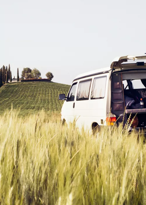 Camper in the countryside