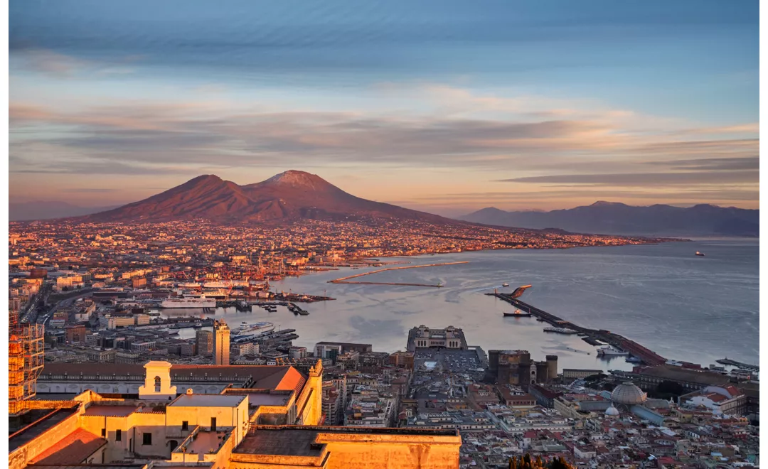 Vista de Nápoles y del Vesubio