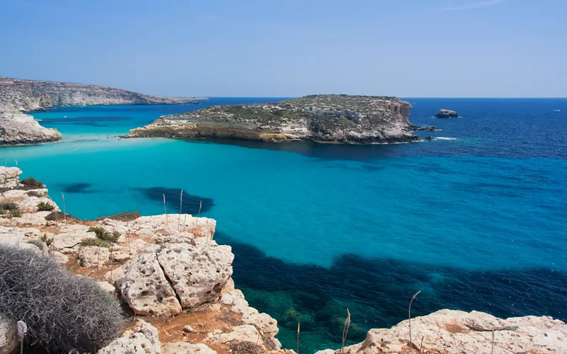 Island of Lampedusa in Sicily