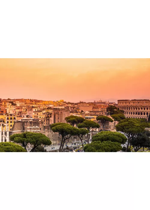 Vista de Roma y el Coliseo