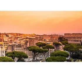 Vista su Roma e il Colosseo