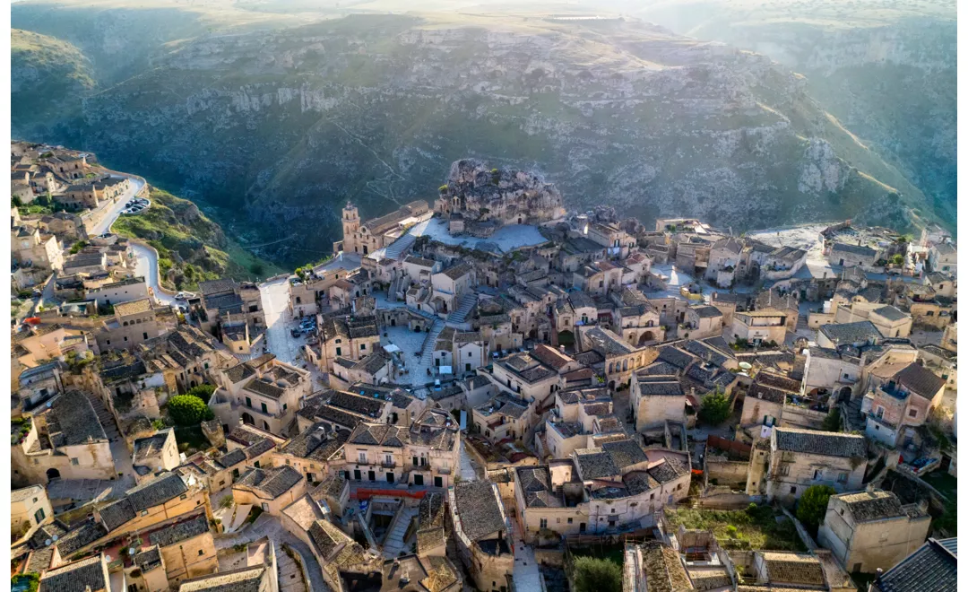 Vista sulla città di Matera in Basilicata