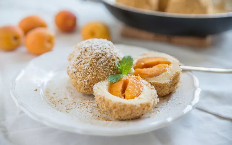 Apricot dumplings