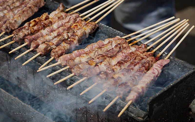 Arrosticini, a typical Abruzzo dish