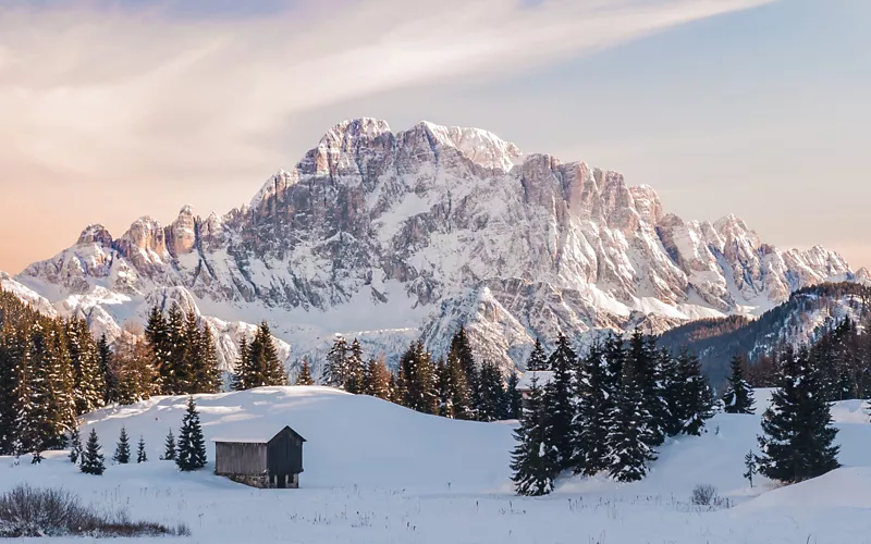 Snow-covered mountains in Trentino-Alto Adige