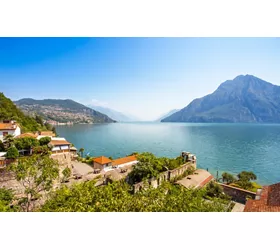 La locomotora de vapor en dirección al lago Iseo