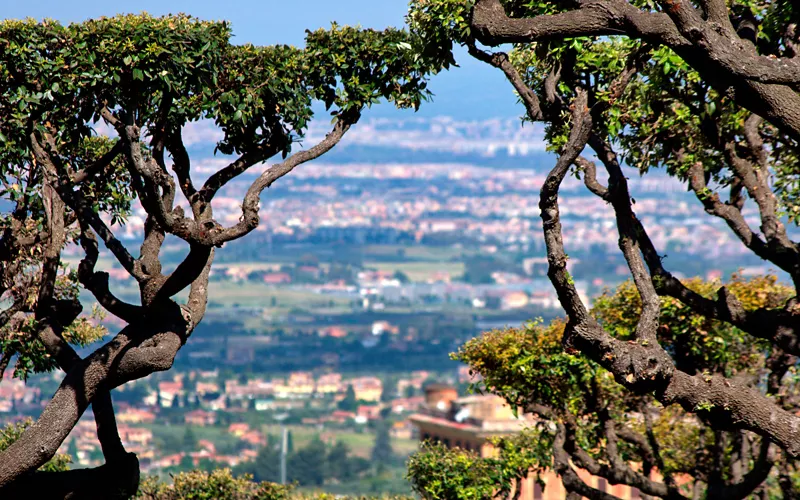 Glimpse of a landscape in Italy