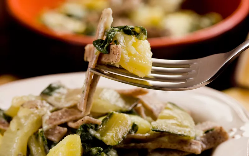 A dish of pizzoccheri from Valtellina