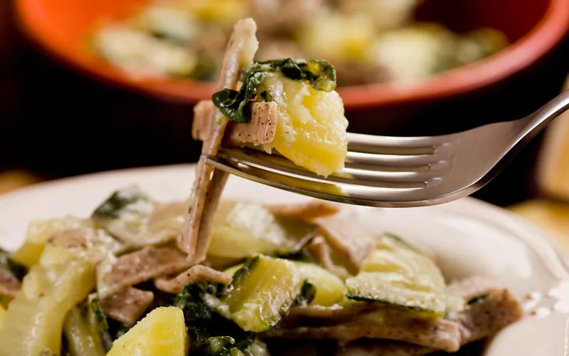 Un piatto di pizzoccheri della Valtellina