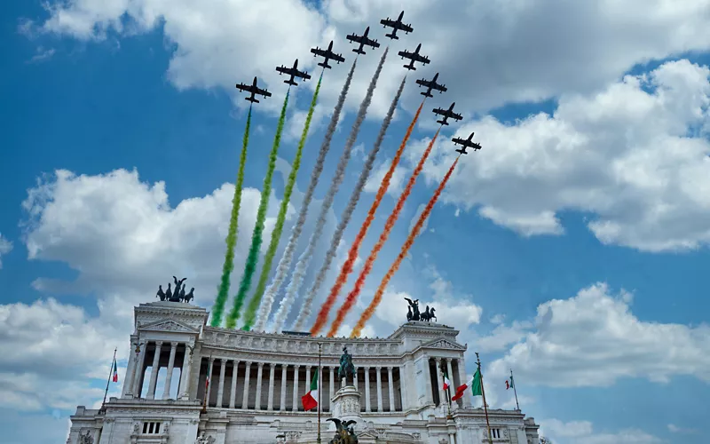 Las Frecce Tricolori en Roma
