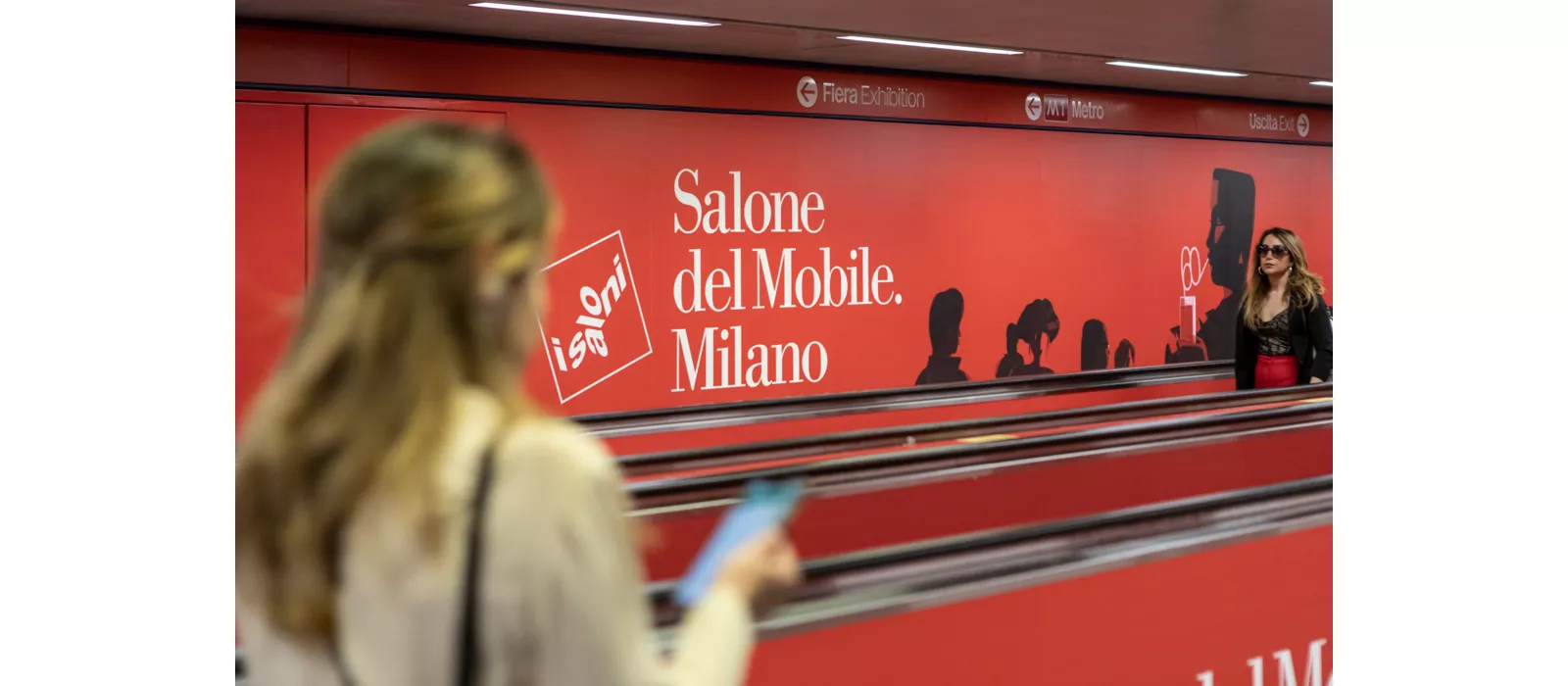 Salone del Mobile billboard in the Milan metro