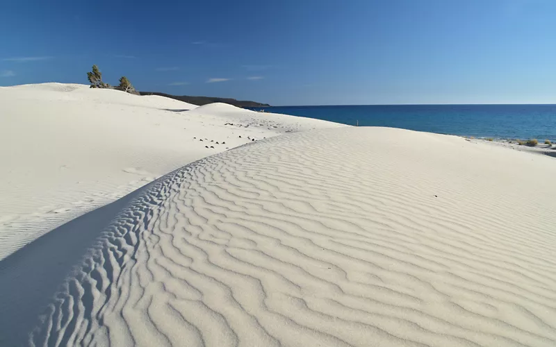 Sandboarding in Sardinia at Porto Pino: the white dunes UNESCO heritage site