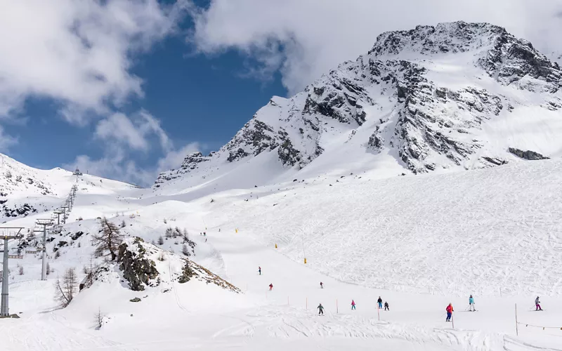 Ski slopes in Champoluc in Valle d'Aosta