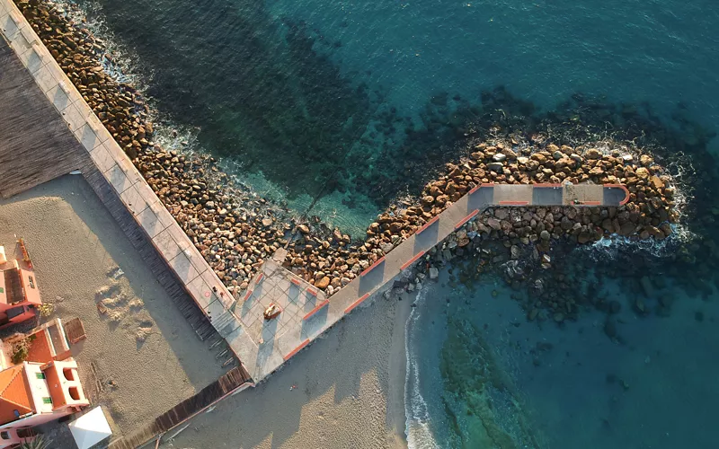 View of the sea and the dock