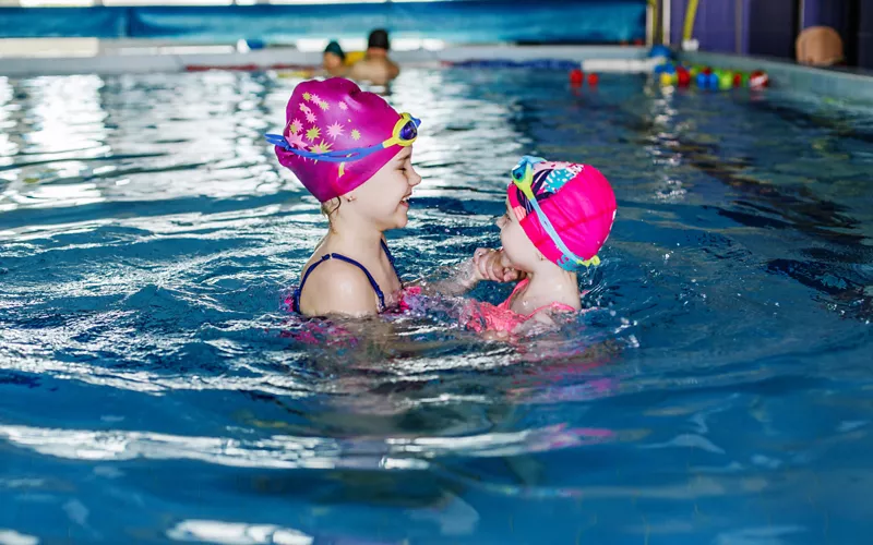 Children playing in the pool