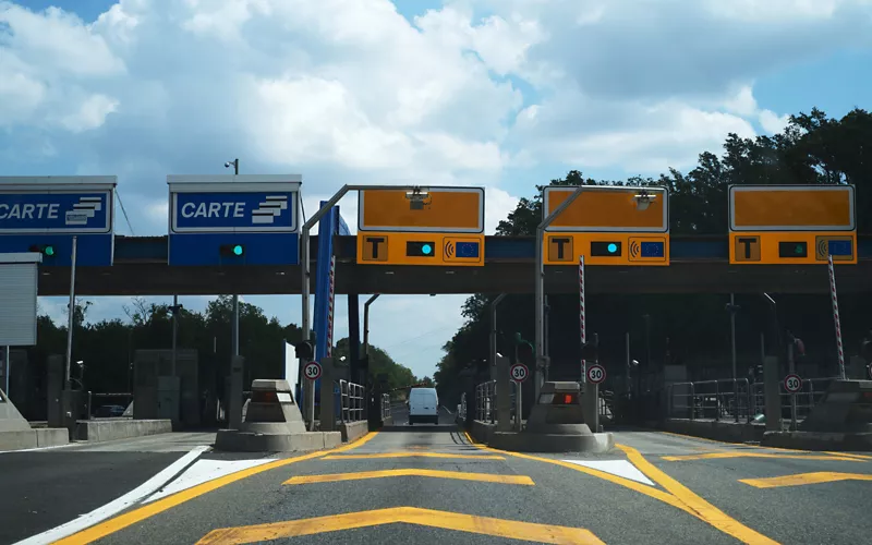 Toll booth on motorway in Italy
