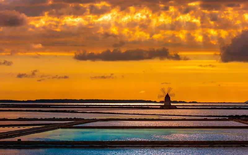 tramonto saline marsala