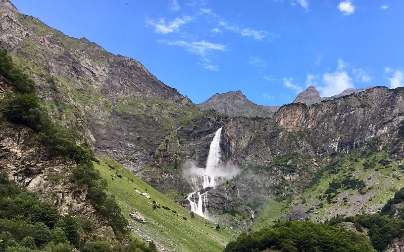 trekking among waterfalls