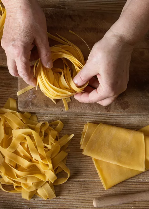 Preparing different types of pasta