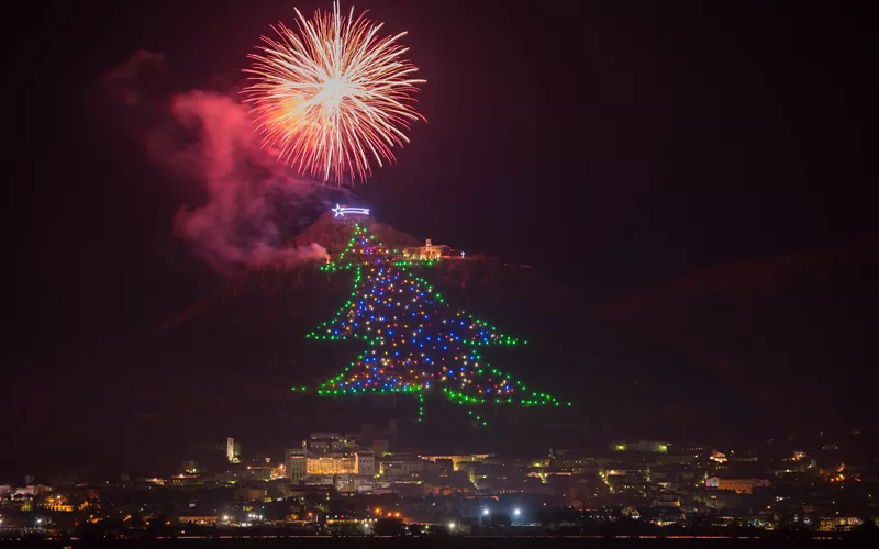 christmas tree in gubbio