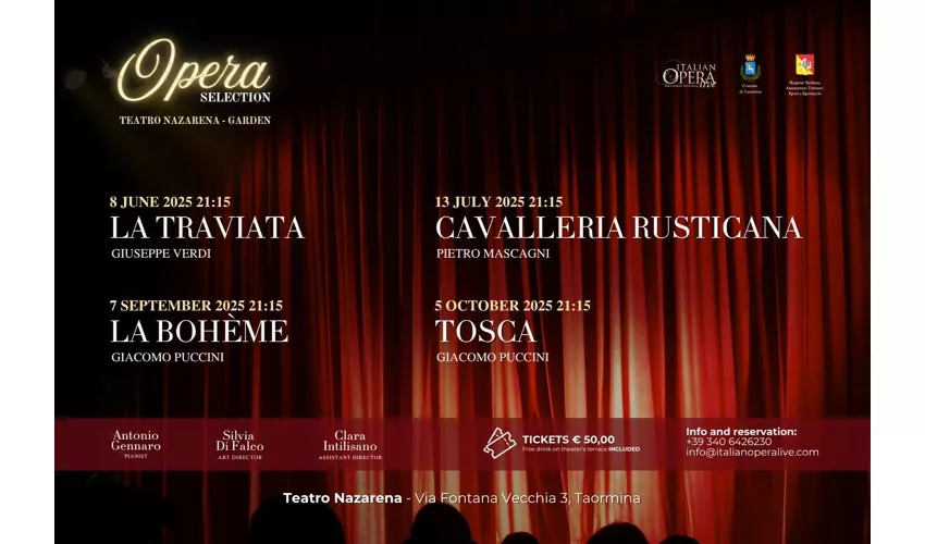 Opera Italiana di Taormina: Selezione dello spettacolo + spuntini e bevande