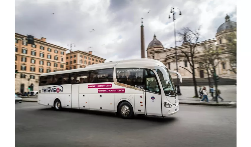 Aeropuerto de Fuimicino: Traslado en autobús de ida a Roma Termini